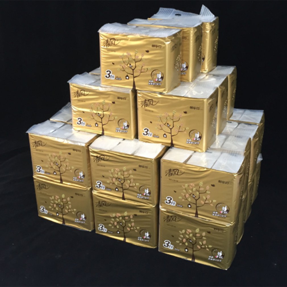 180 Pumping 2 Layers Pumping Paper Giveaway Tissue Paper Primary Wood Pulp Paper Household Toilet Paper 3 Rolls