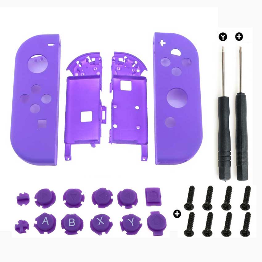 JCD-carcasa de repuesto para Joy-Con de Nintendo Switch, cubierta de carcasa para controlador de JoyCons NX de Switch NS, Con herramienta de tornillo de botón: Morado