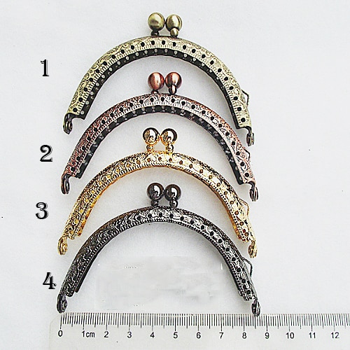 10 unidades/lote, 4 colores, cierre de metal para bolso de niña, accesorios de marco de 8,5 cm