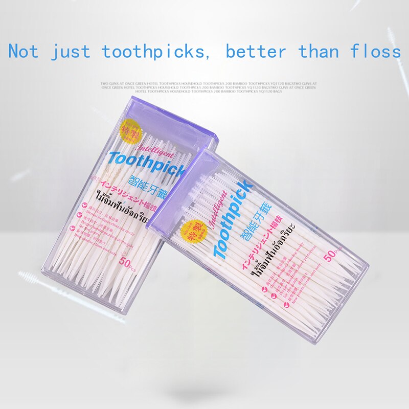 100Pcs/2Packs Tand Stok Flosdraad Staven Borstel Stok Dental Oral Care Schone Tanden