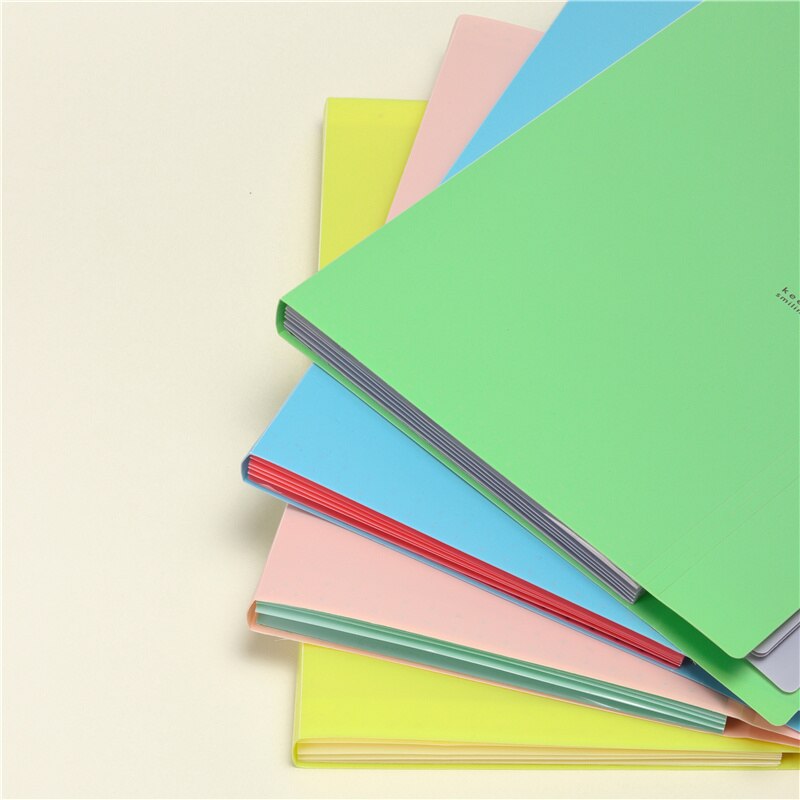 A4 Kawaii Smile Waterproof A4 File Folder 5 Layers Bags Expanding Wallet Bill Folders For Documents Carpeta