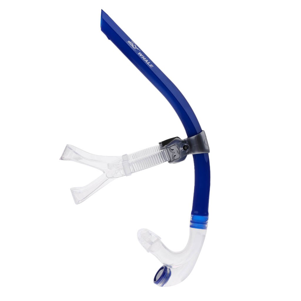 Tubo de respiración de silicona para natación, equipo de esnórquel Ultra para buceo, Línea Central: Blue 