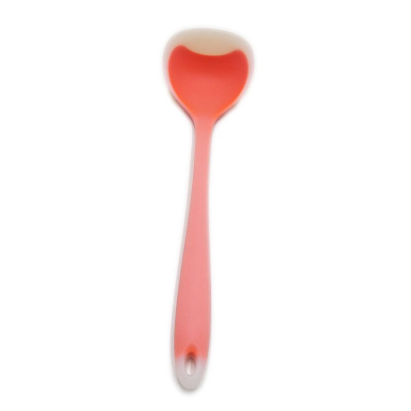 Long Handle Silicone Soup Spoon High-Temperature Anti Handle Non-Stick Large Food Spoons Cooking Utensils Kitchen Tool: Orange