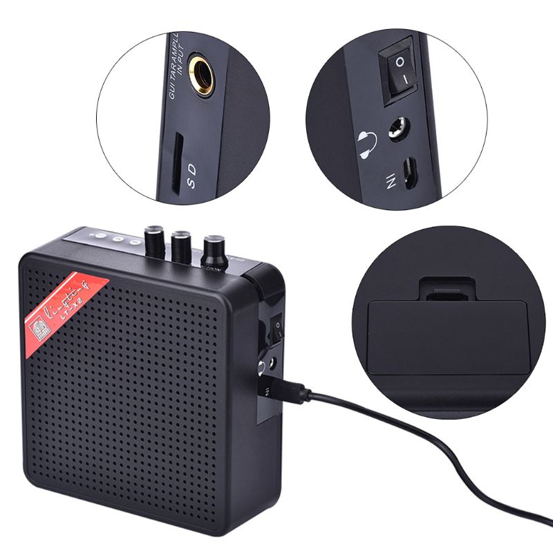Mini 5W 9V Battery Rechargeable Portable Electric Guitar Bass Amp Amplifier Speaker with bluetooth