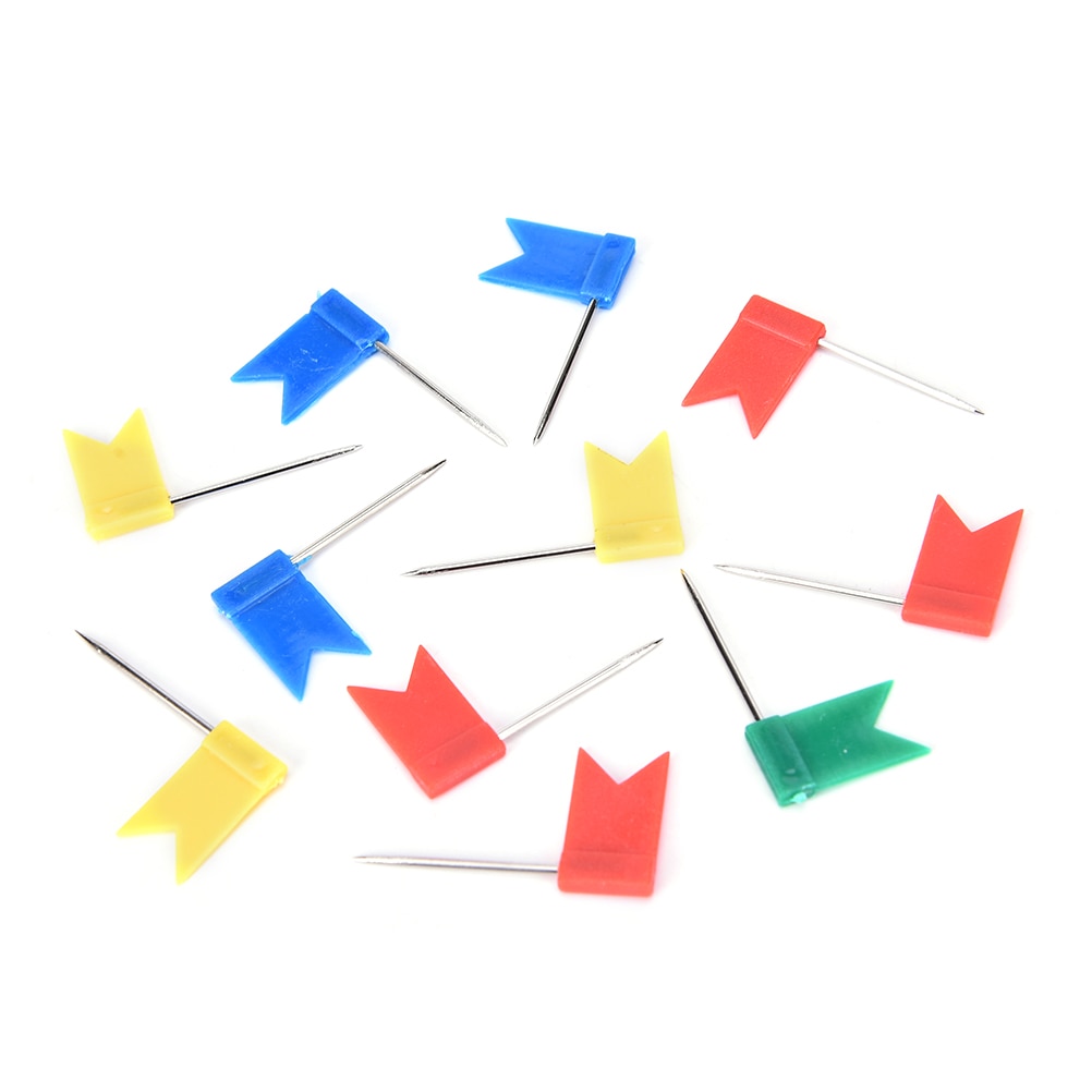 Alfileres de empuje para Mapa de bandera, suministros de oficina, hogar, colegio, corcho, dibujo de mapa, 50 Uds.