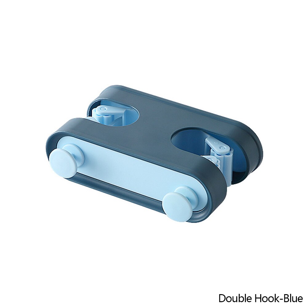 Nordic Mop Clip Haak Multifunctionele Zelfklevende Keuken Plank Opslag Borstel Bezem Hanger Gratis Ponsen Huishoudelijke Badkamer Tool: C-Double Clip Blue