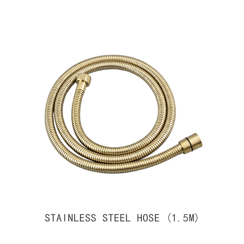 Brushed Gold Hand Shower Bathroom Handhold Water Saving Shower Head Round Square Wall Mount Holder Shower Hose Bath Hand Sprayer: Hose Only