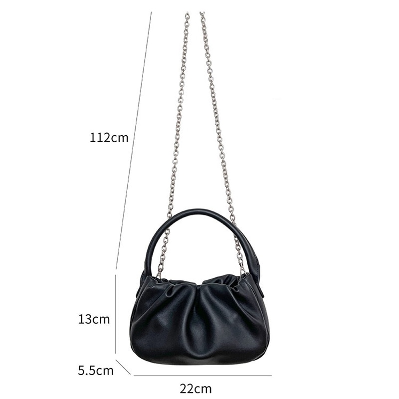 Women‘s Bags Female Small Plicated Handbags PU Leather Youth Shoulder Bag Ladies Chain Crossbody Phone Bag Whole