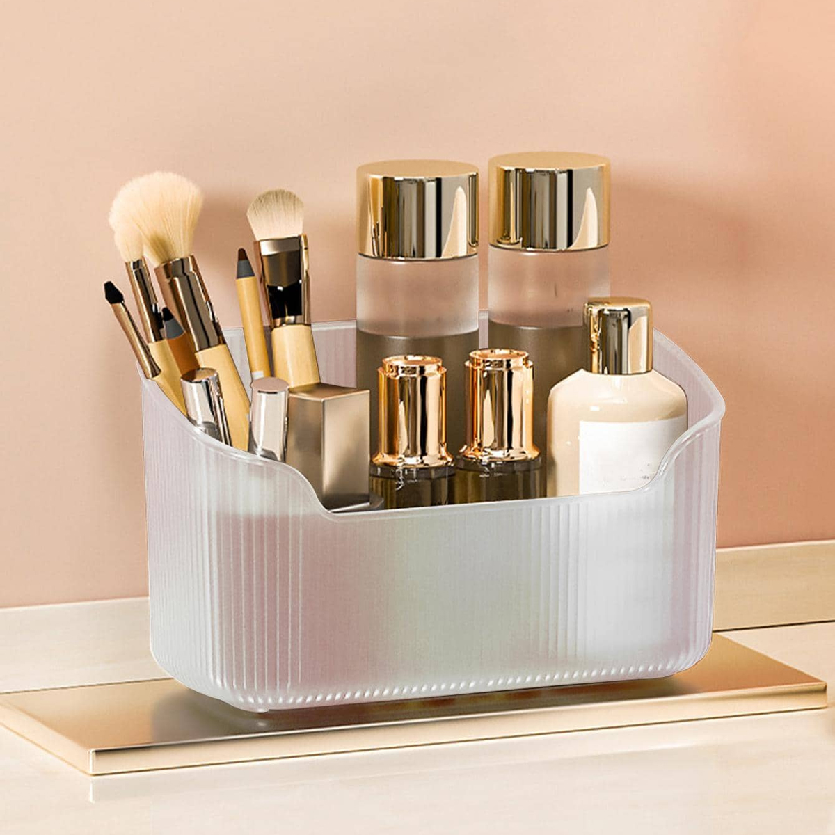 1Pc-Badkamer Slaapkamer Desktop Opbergdoos, Gebruikt Voor Cosmetica, Lippenstift, Parfum, Huidverzorgingsproducten, Cosmetica Lade Box