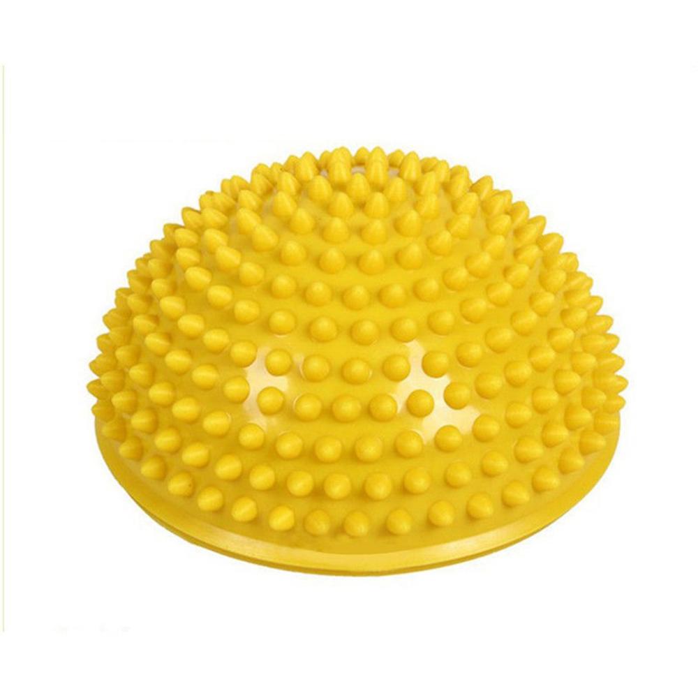 Inflatable Half Yoga Ball Exercise Fitness Equipment Balance Training Board Point Massage Ball Board for Children: YELLOW