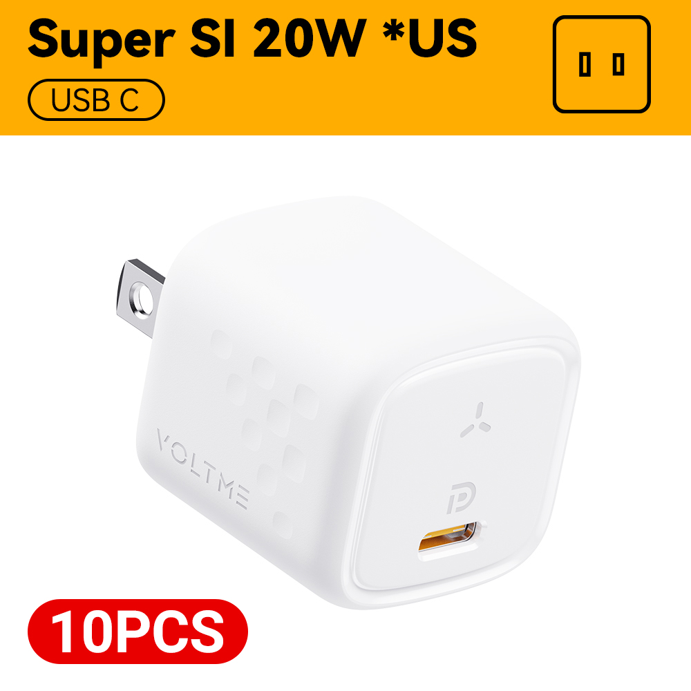 VOLTME 10PCS-Pack Revo 20W Mini/Lite/Duo Lite Series Clearance Tpye C USB C ChargerFast Charging For iphone Samsung: CH