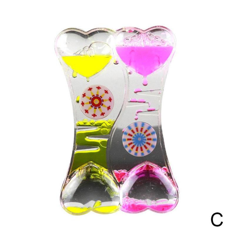 Water Motion Liquid Bubble Timer Calming Sensory Fidget Game Desk Toy Therapeutic Timer Simple Relaxation Time Funnel Toy F J1M5: C