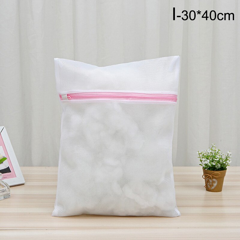 8 Size Mesh Laundry Bag Polyester Laundry Wash Bags Household Laundry Basket Laundry Bags For Washing Machines Mesh Bra Bag: Red-30x40cm