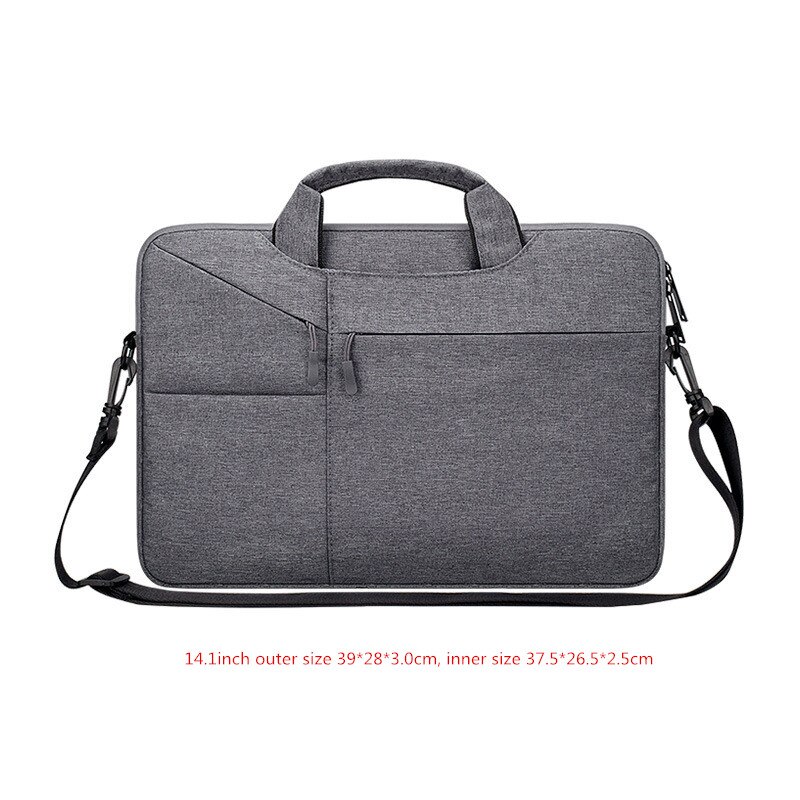 Men's Women's Shockproof Briefcase Laptop Bag Documents Cell Phone Storage Shoulder Tote Crossbody Travel Office Business Pouch: Dark gray M