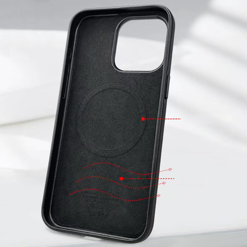 Funda magnética negra mate para iPhone 16 Pro Max 15 Plus 14 13 12 11 Magsafe Mag Safe 16Pro 16Plus 15Pro accesorios de cubierta de teléfono