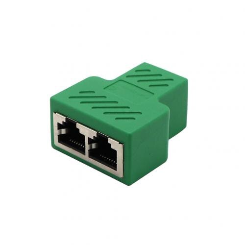 1 to 2 Dual Female Ports CAT5/6/7 RJ45 Splitter LAN Network Internet Adapter 1 to 2 RJ-45 Network Adapter Stable Signal Universa: Green