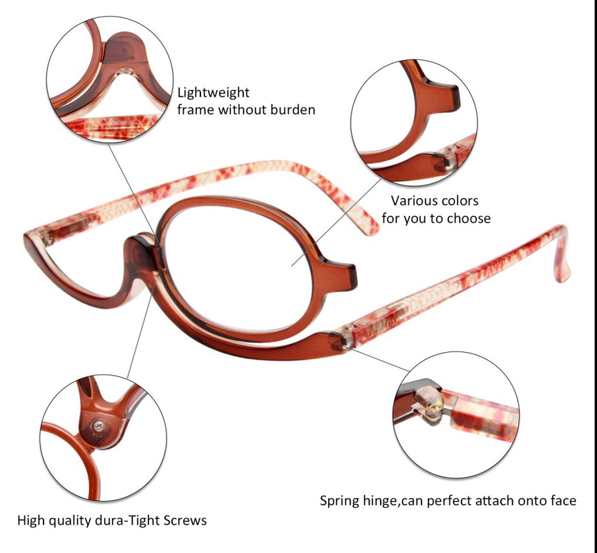 Women Magnifying Glasses Make Up Reading Glasses Folding Single Lens Presbyopic Eyeglasses Female Spotted Eyewear +1.0 To +4.0