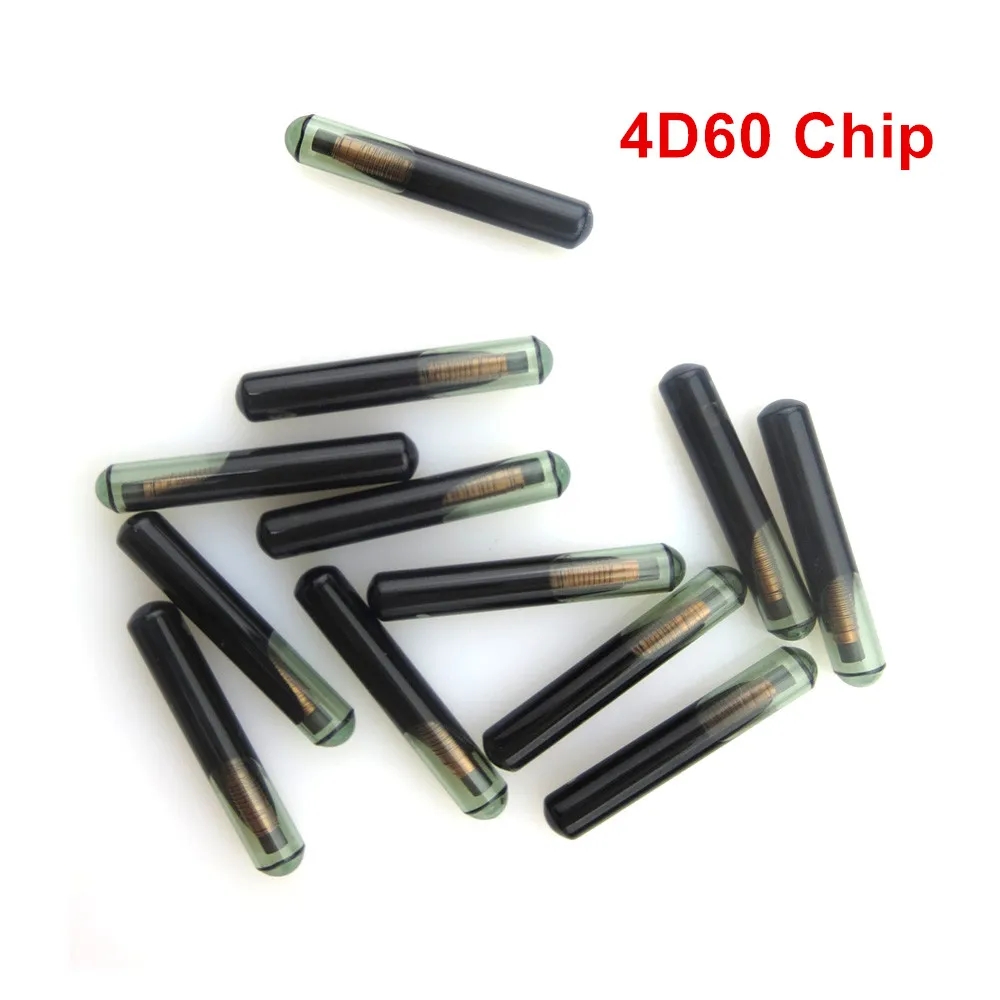 5/10/20/30 unids/lote 4D60 Chip de llave de coche transpondedor vítreo en blanco Chip de llave ID 4D 60 Chip automático para Ford Connect Focus Ka Mondeo