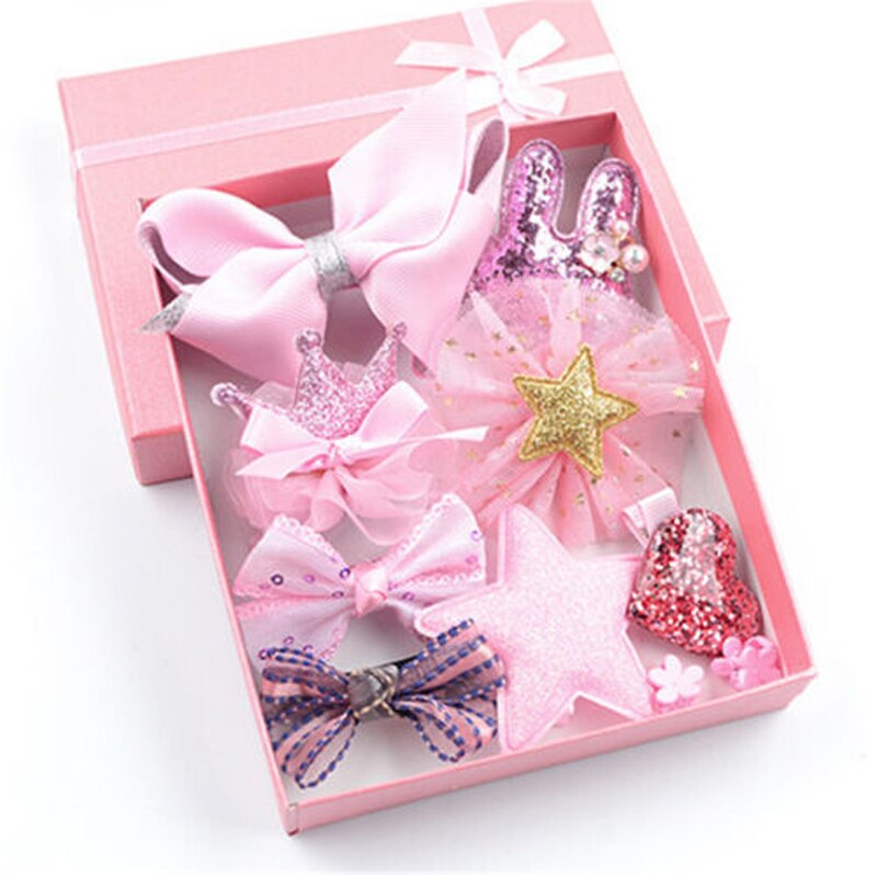 Focusnorm 10 Pieces/Set Toddler Baby Girl Hair Accessories Bowknot Animal Lace Tiaras Hair Hip Headwear For Girl