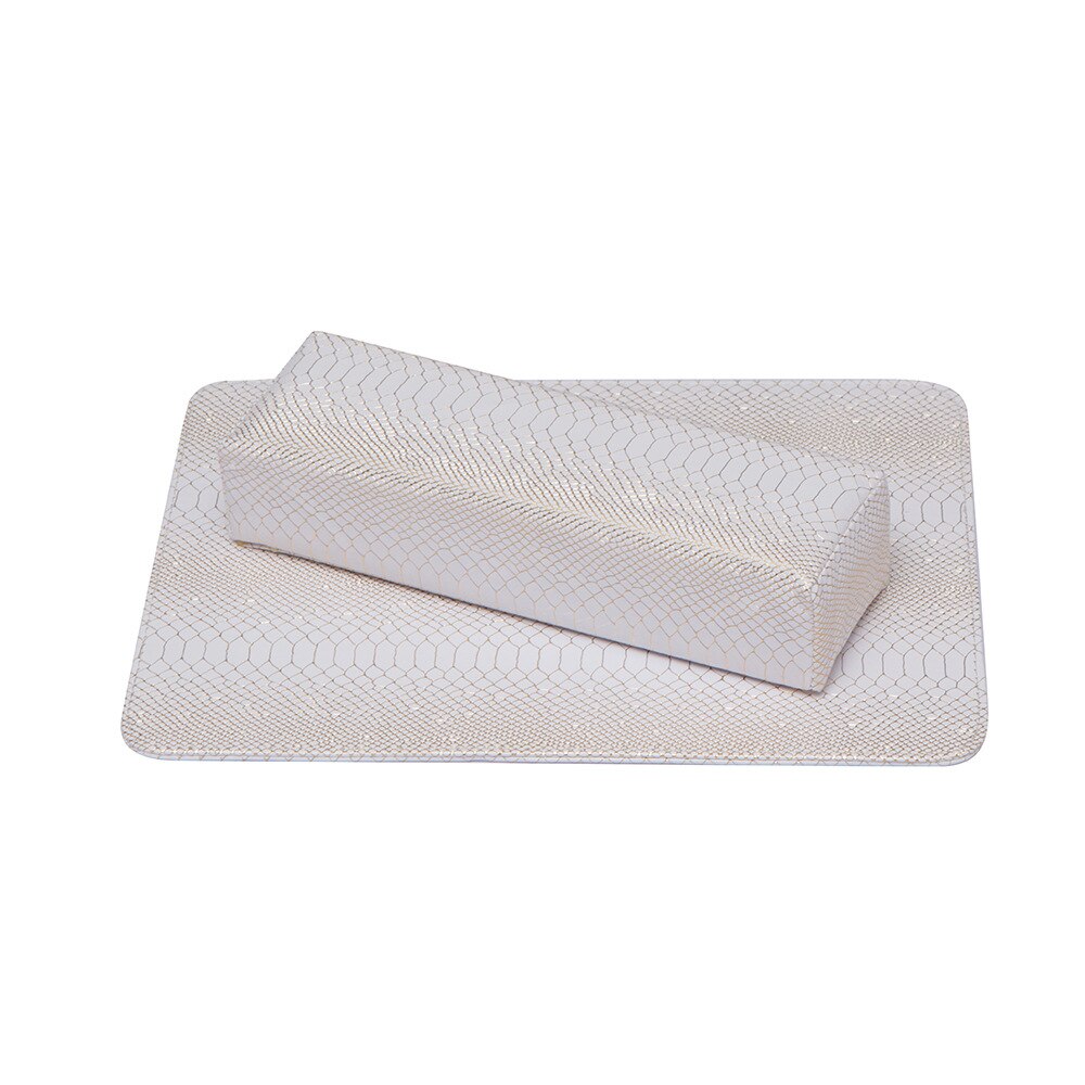 Pu læder nail art pude blød hånd pude pude holder armlæn nail art stand til manicure pude negle værktøj udstyr: Hvid