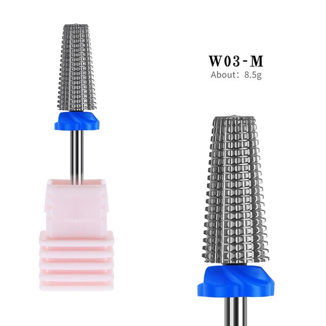 Brocas para uñas 5 en 1, removedor de cutículas de acrílico, broca de acero de tungsteno, herramienta de manicura y pedicura para salón de casa: W03