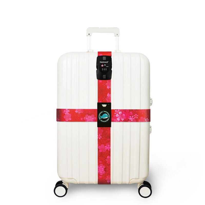 Rhxfxtl bagage tre cifre adgangskode krydsbælte justerbar kuffert bånd sikkerhed bundt bagage reb stropper rejse tilbehør: H8
