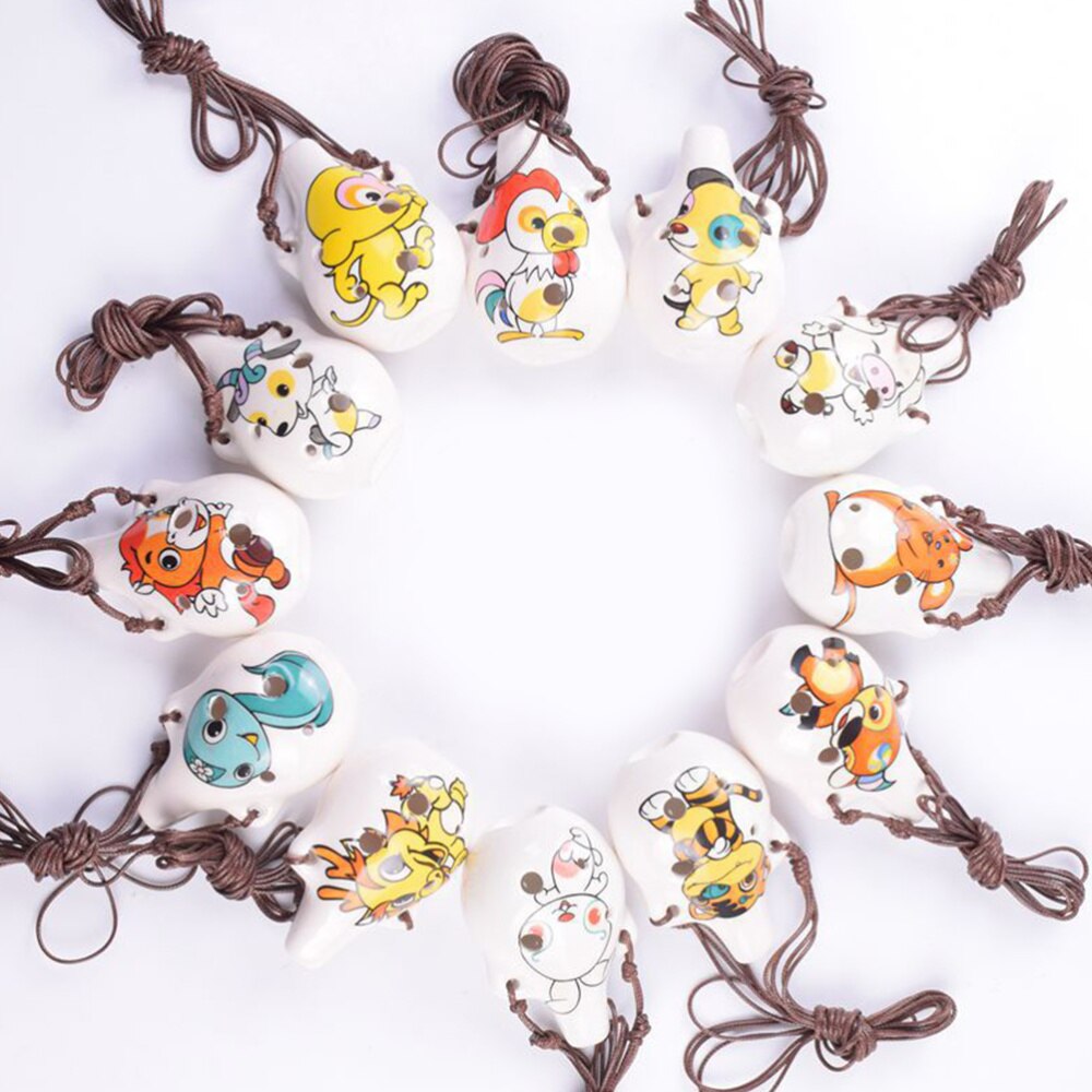 1pc ceramiczne Ocarina przenośny flet okaryna dekoracja na biurko instrument muzyczny prezent Ocarina dla początkujących dzieci dzieci