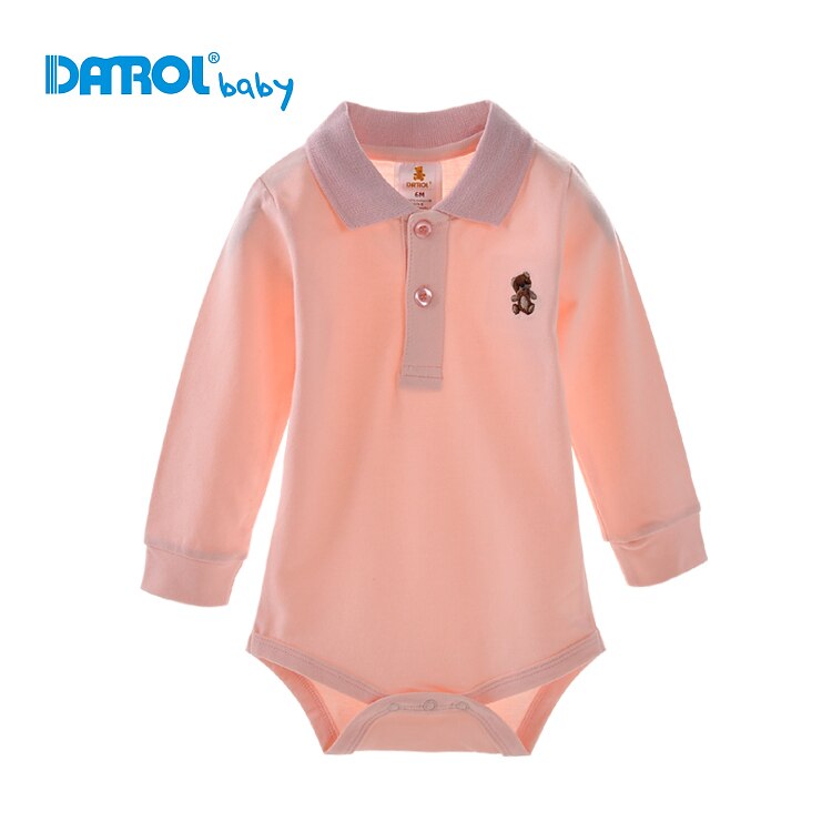 Lange Baby Jongen POLO Bodysuits Lange Mouw body bebe bodysuit baby boy kleding jumpsuit: 4-6 Months / Pink