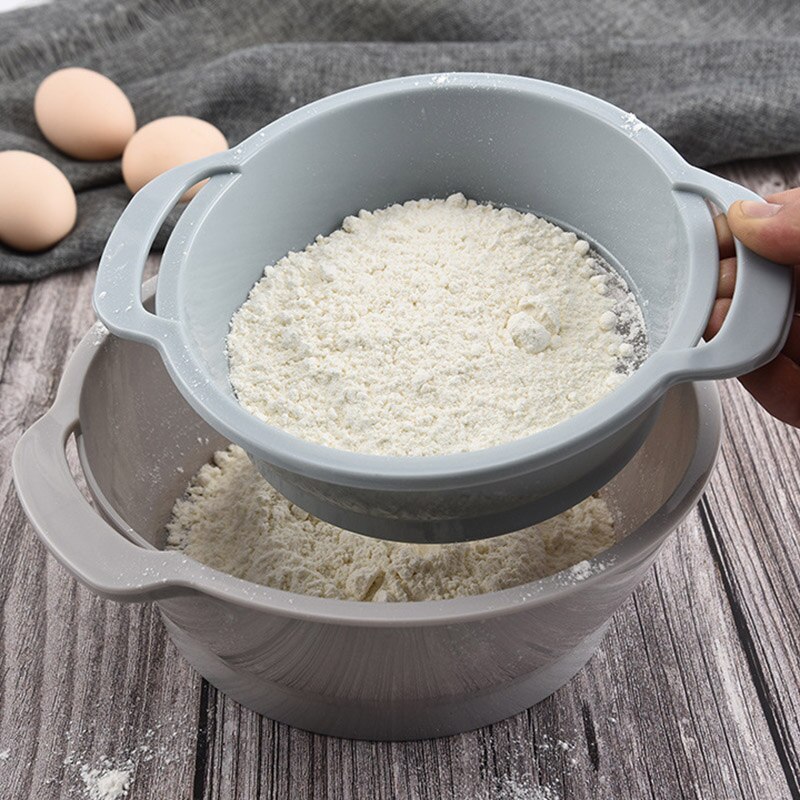 Meel Zeef Mengkom Set Stapelbare Fijne Zeef Met Deeg Schraper Eiwit Separator Koken Bakken Hulpmiddel Bakvormen