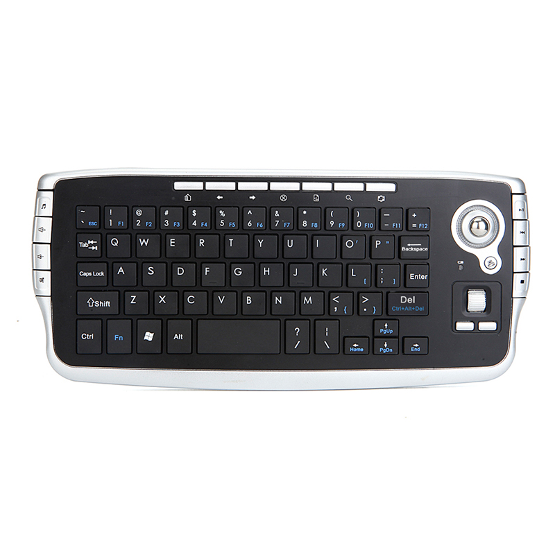 Jomaa Teclado Trackball inalámbrico USB portátil con Trackball y rueda de desplazamiento Mini teclado USB para ordenador portátil TV Box: Anti oro