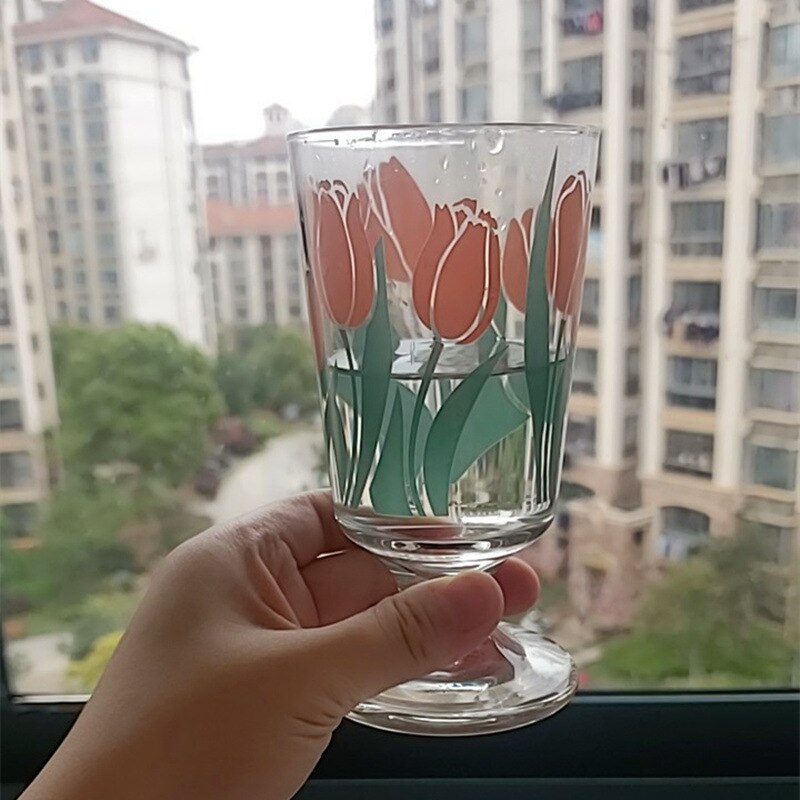 Cocktailglass / juiceglass 300ml små tusenfryd tulipanglass vannglass beger juiceglass romantisk stil søtt vinglass