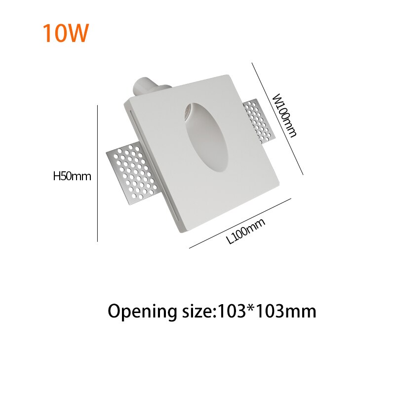 BRGT Gypsum Led Spot Lights Recessed Downligh MR16 GU10 Light Source Replaceable 7W 10W Square Focos Lamp 220V For Kitchen Home: White color 10W / 12 degree / 3000K warm light
