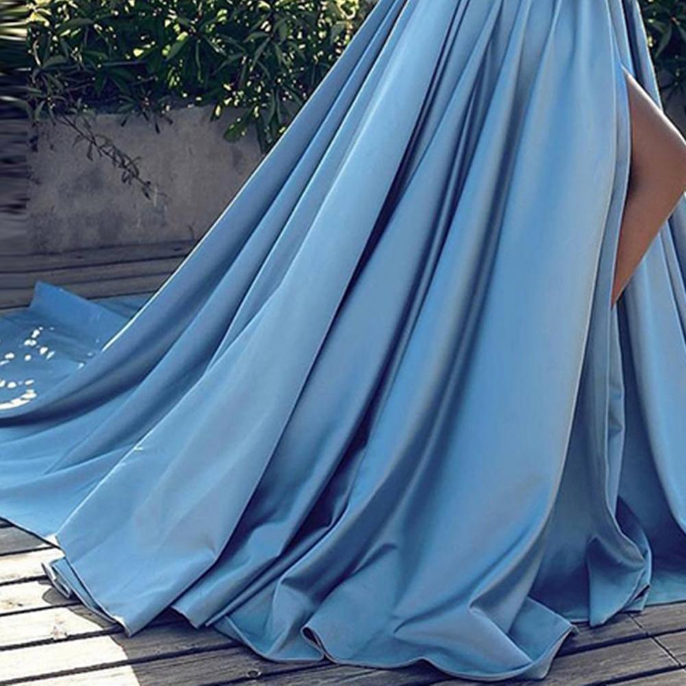 Vestidos formel kjole kvinder fest off shoulder slash neck høj slids gulvlange dimittend gallakjole dame maxikjoler bryllup