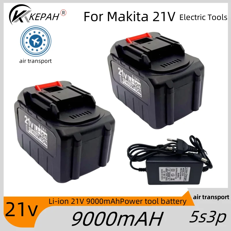 Akumulator do akumulatora Makita, akumulator litowy dużej mocy 5s3p 21V 9Ah 18650, wkrętarka elektryczna, akumulator do wiertarki i ładowarka