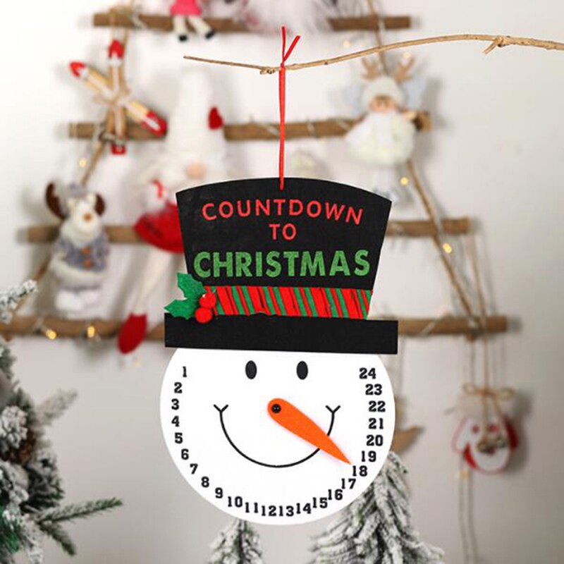 Christmas Non-Woven Santa Claus/Snowman Christmas Advent Countdown Clock Calendars Hanging Decorations: B