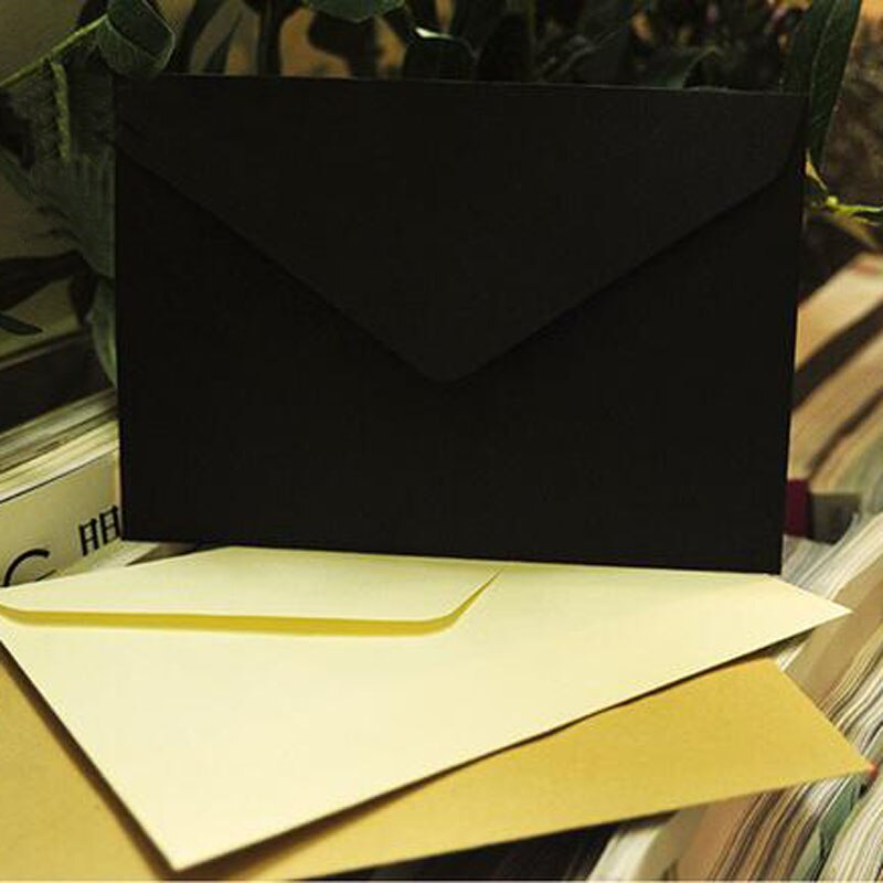 10 stk/parti vintage brun hvid sort kraft blank mini papir vindue kuverter bryllup invitation konvolut kuvert 162*114mm