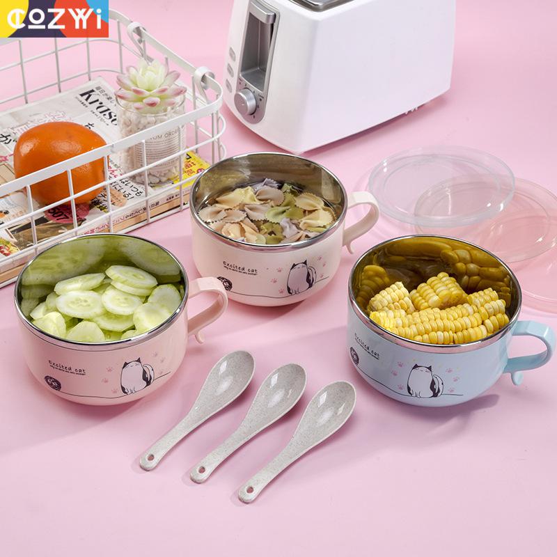 Baby Lunchbox Rvs Heaythy Materiaal Anti-brandwonden Met Lepel Handvat Stroefheid Voedsel Kom