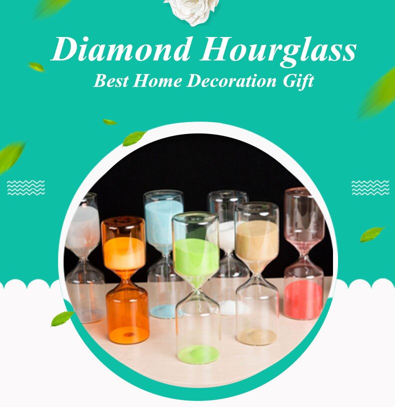 15mins Cylinder Glass sand timer 15 minutes Home decoration hourglass cooking calculate timer birthday sand timer hourlgass