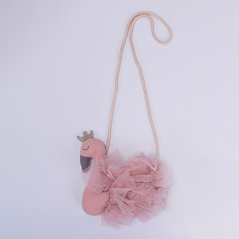 Girls Plush Backpacks Children Coin Purse Wallet Kids Girl Handbag Kid Shoulder Bag 3D Swan Baby Small Lace Bags: A1