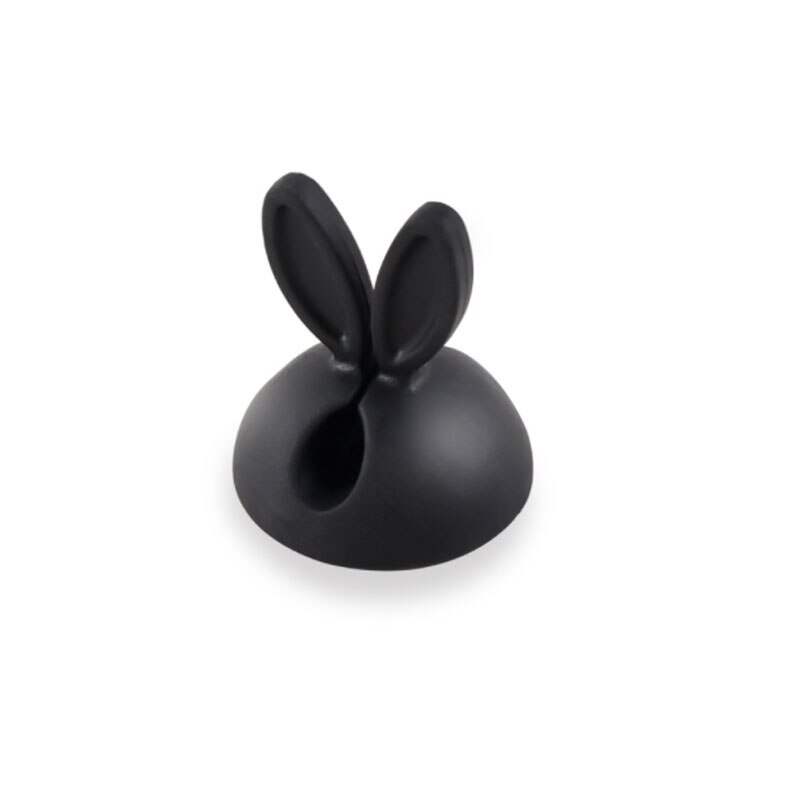 Fixateur universel de câble d'oreille de lapin, organisateur de ligne de bureau, de chargeur de tableau de bord de voiture: black