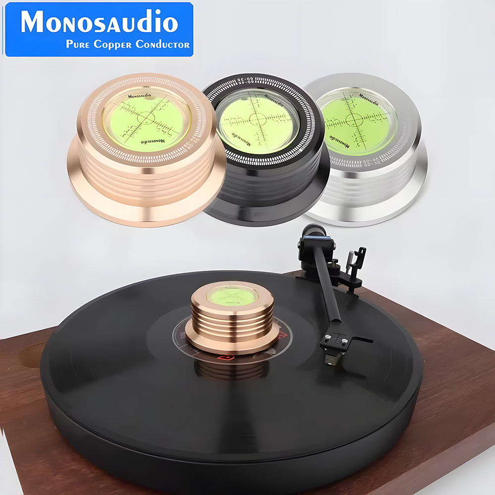 Monosaudio 50Hz/60hz LP Vinyl Record Disc Town Aluminum Alloy Stabilizer Measure Vibration Balanced For Turntable Phonograph