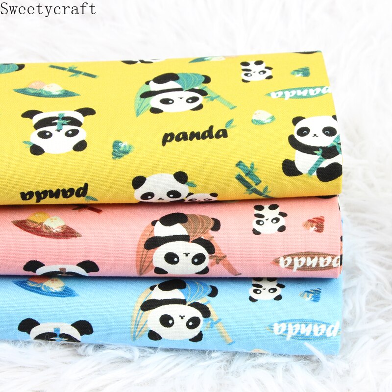 110x45cm Thick cotton fabric by Yard Animal Panda printed Cloth Handmade Sewing Bag Patchwork Material Accessories Home Textile