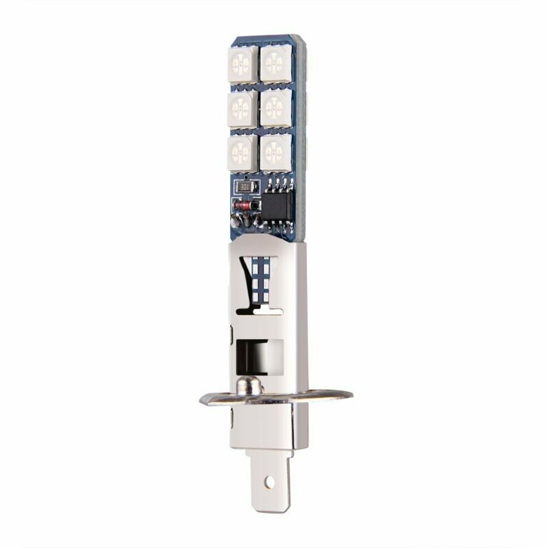 4 Verlichting Modi Koplamp Mistlamp Wit H1 12SMD 5050 Rgb Led Auto Dc 12V