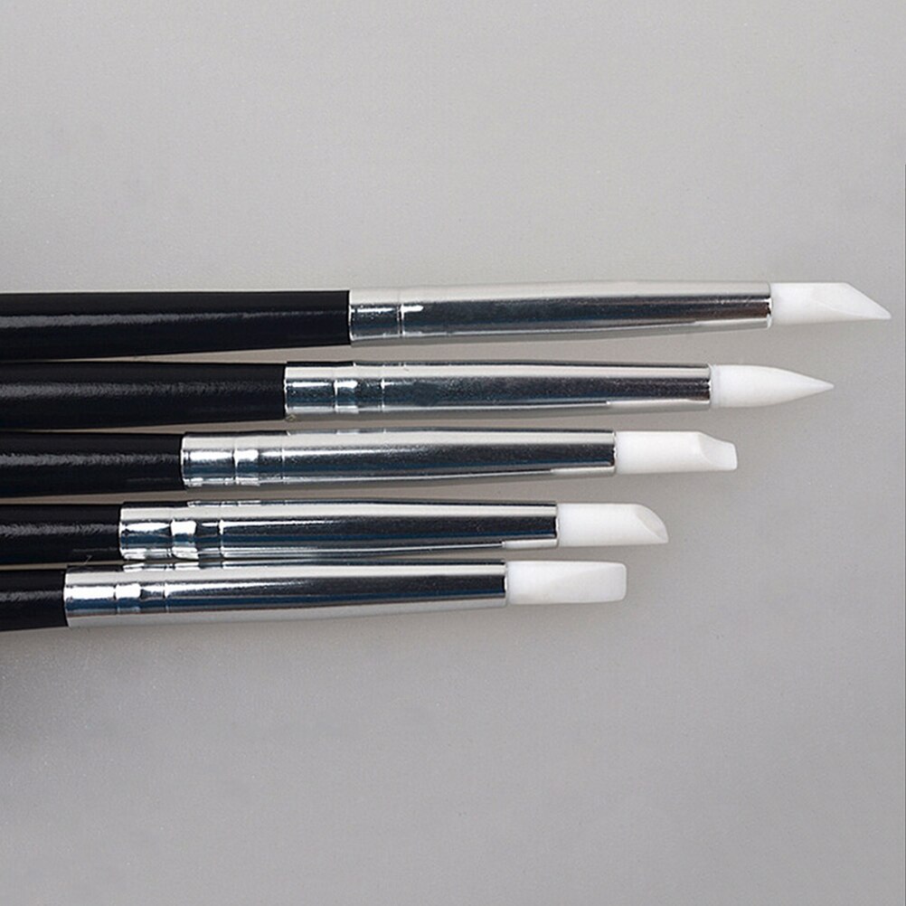 5 stks/set Wit Siliconen Rubber Shapers Polymeer Klei Beeldhouwen Fimo Modelling Gereedschap Multi Functie Pen DIY Art Gereedschap Supply