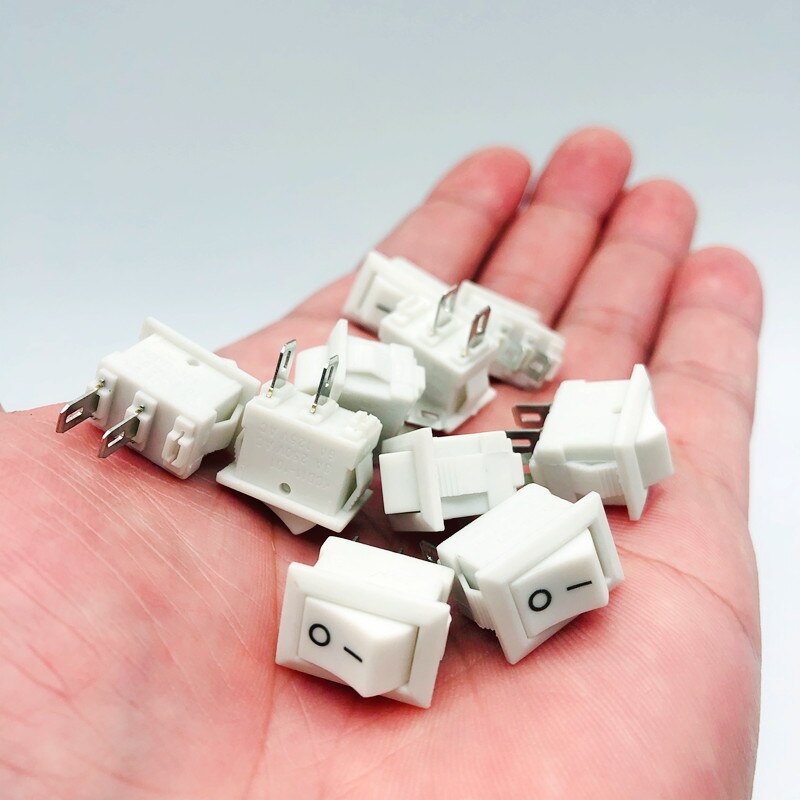 10pcs KCD1-101 3A/250V small black 10*15mmSPST 2PIN ON/OFFG130 Boat Rocker Switch Car Dash Dashboard Truck RV ATV Home/Industry: White / 10pcs