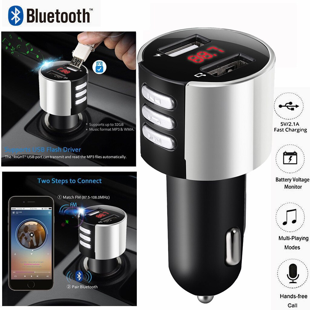 USB Adapter Bluetooth MP3 Speler CarCharger Draadloze Fm-zender Radio MP3 Speler 3.4A Auto Accessoires