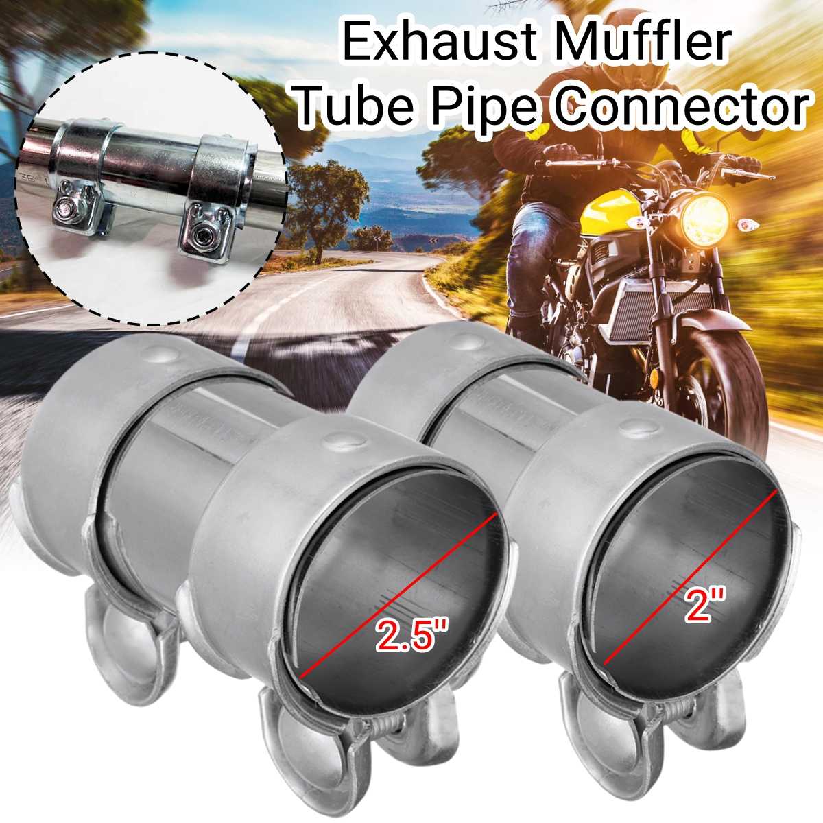 2 inch 2.5 inch Exhaust Muffler Tube Pipe Connector Joiner Sleeve Clamp Adjustable Stainless Steel Kit DIY Tool Car Accessories