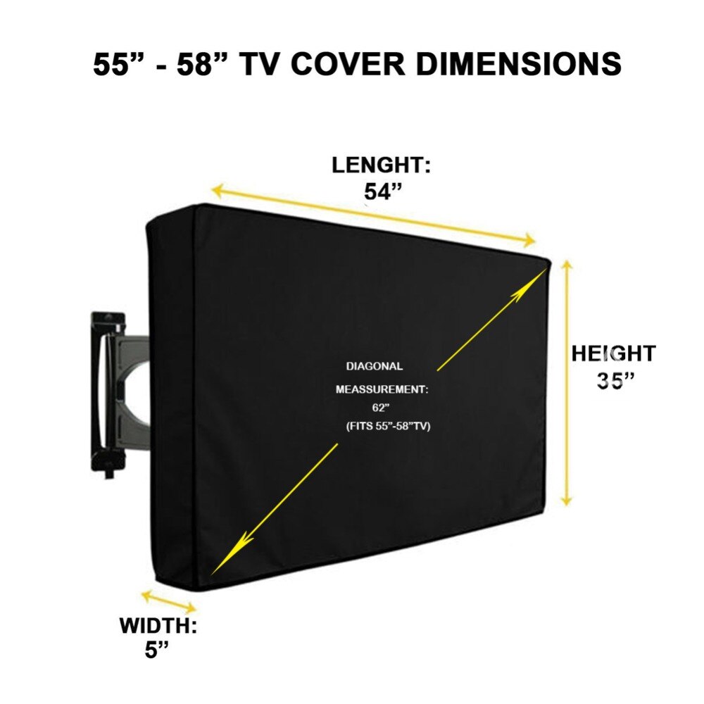 Outdoor TV Cover 22-65 inch MET BOTTOM COVER Weerbestendig en stofdicht Materiaal met Microfiber Doek Outdoor televisie Cover