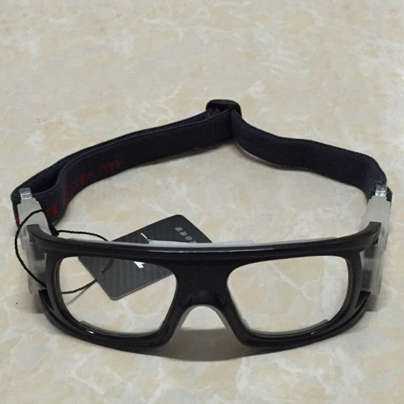 Sportsbriller eksplosionssikre briller beskyttende basketball fodbold bærbare sportslinser briller stødsikker øjetsikkerhed: Sort