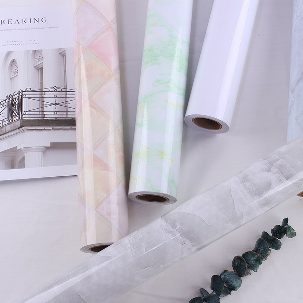 60*100cm PVC Marble Waterproof Contact Paper Self Adhesive Wallpaper Decor Film Kitchen Cabinet Countertop Furniture Sticker
